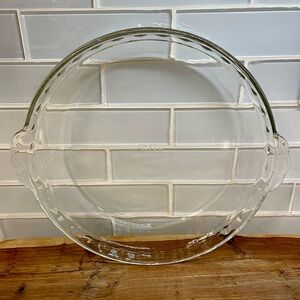 VTG Pyrex Clear Glass Fluted Pie Plate